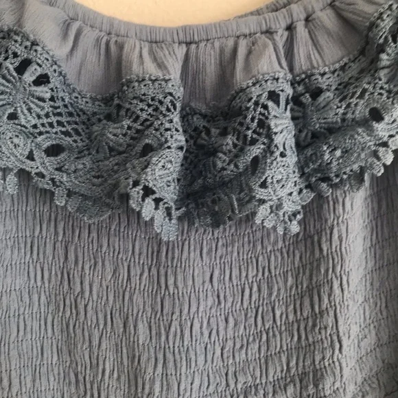 City beach Off the shoulder long womens dress-blue - Picture 3 of 7